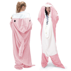 Touchat combinaison-poncho requin vue avant montrant design mignon et confort