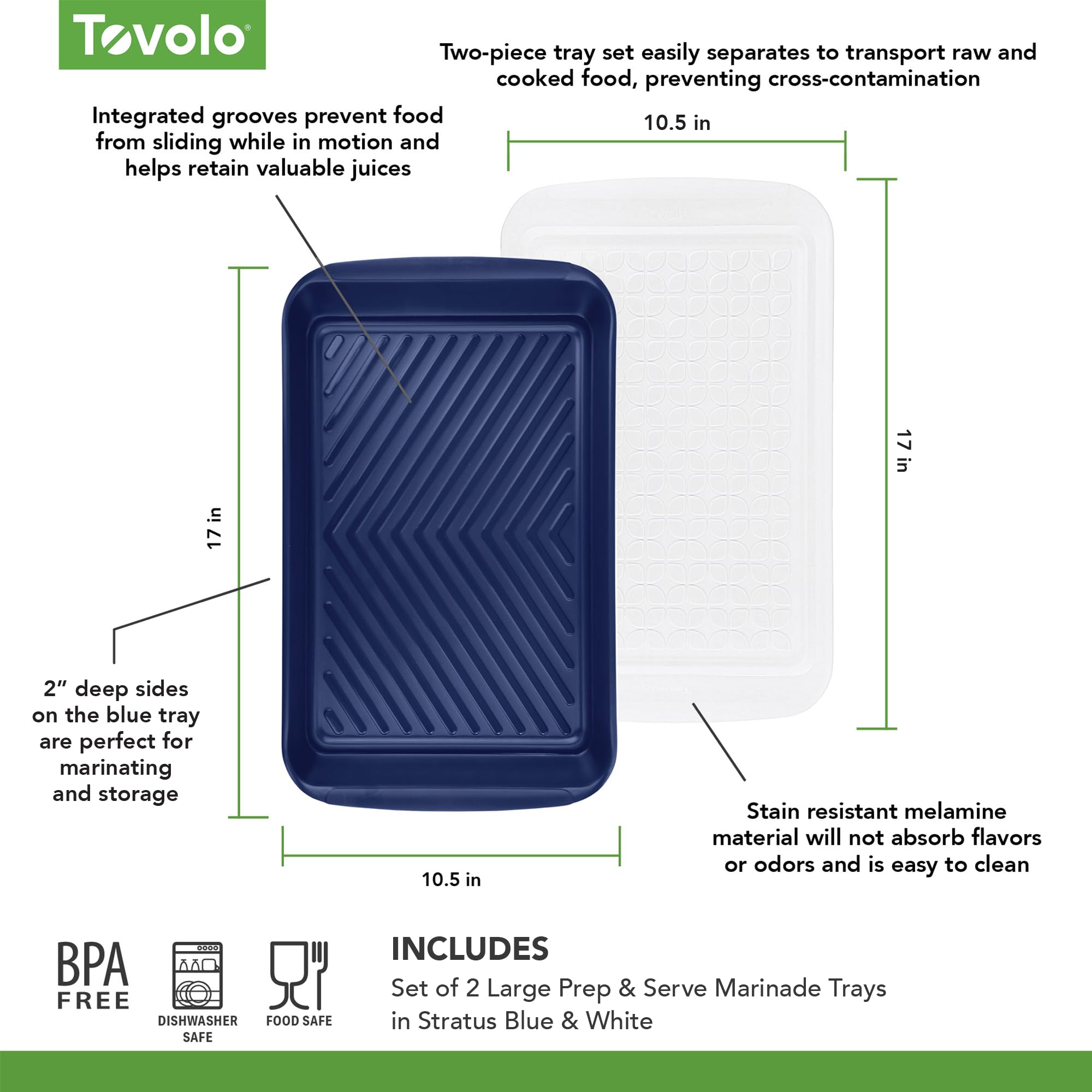 Tovolo bac mariner utilisé comme plateau de service élégant pour présenter viandes et légumes