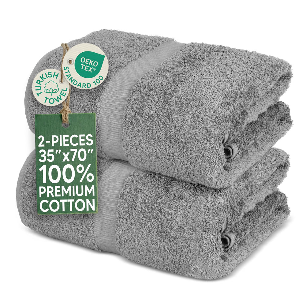 Towel Bazaar face avant pack deux serviettes gris, confort immédiat