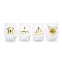 Toynk lot de 4 verres sans pied Harry Potter vue de face, décoration festive
