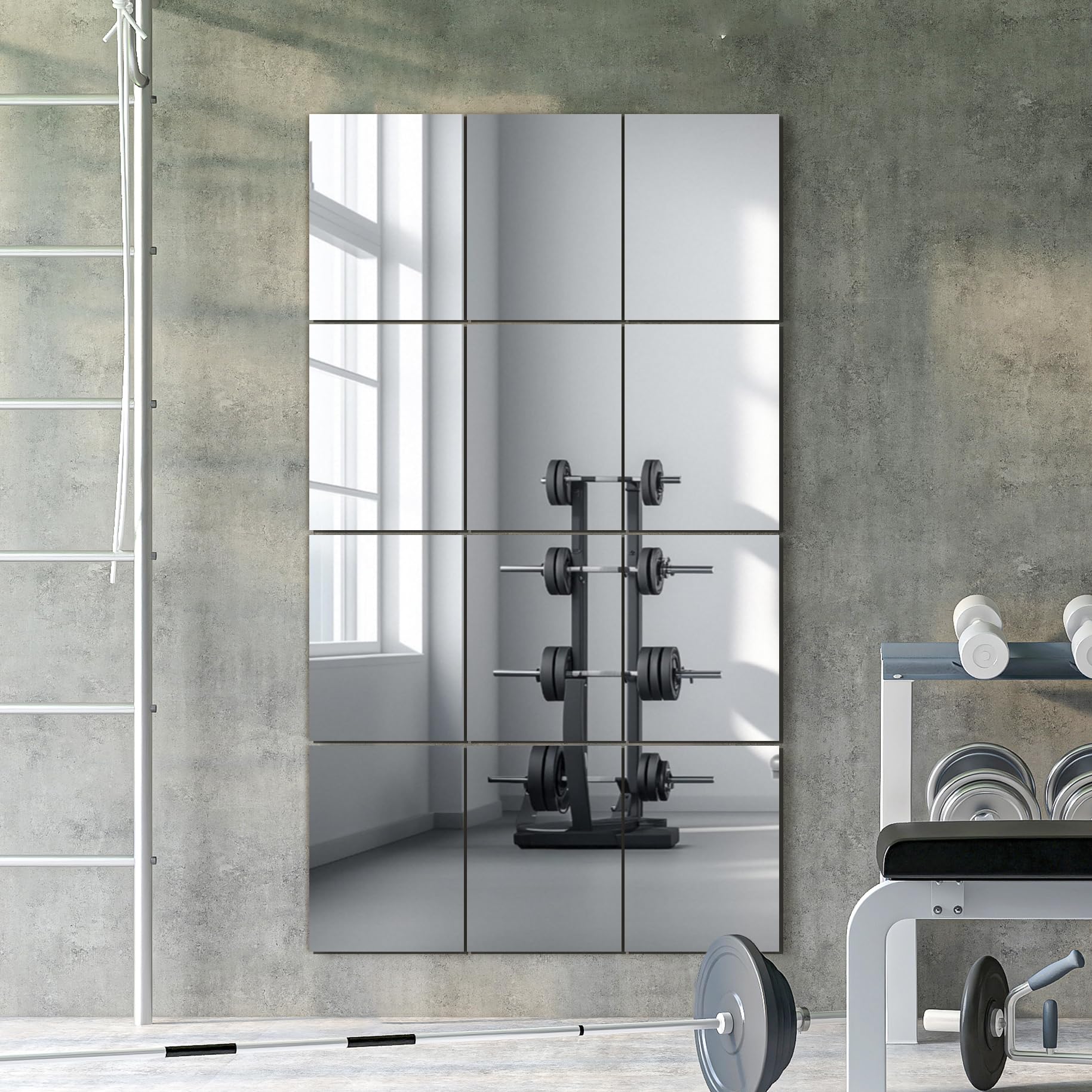 TRAHOME miroir pleine longueur en salle de sport, contrôle postural facile