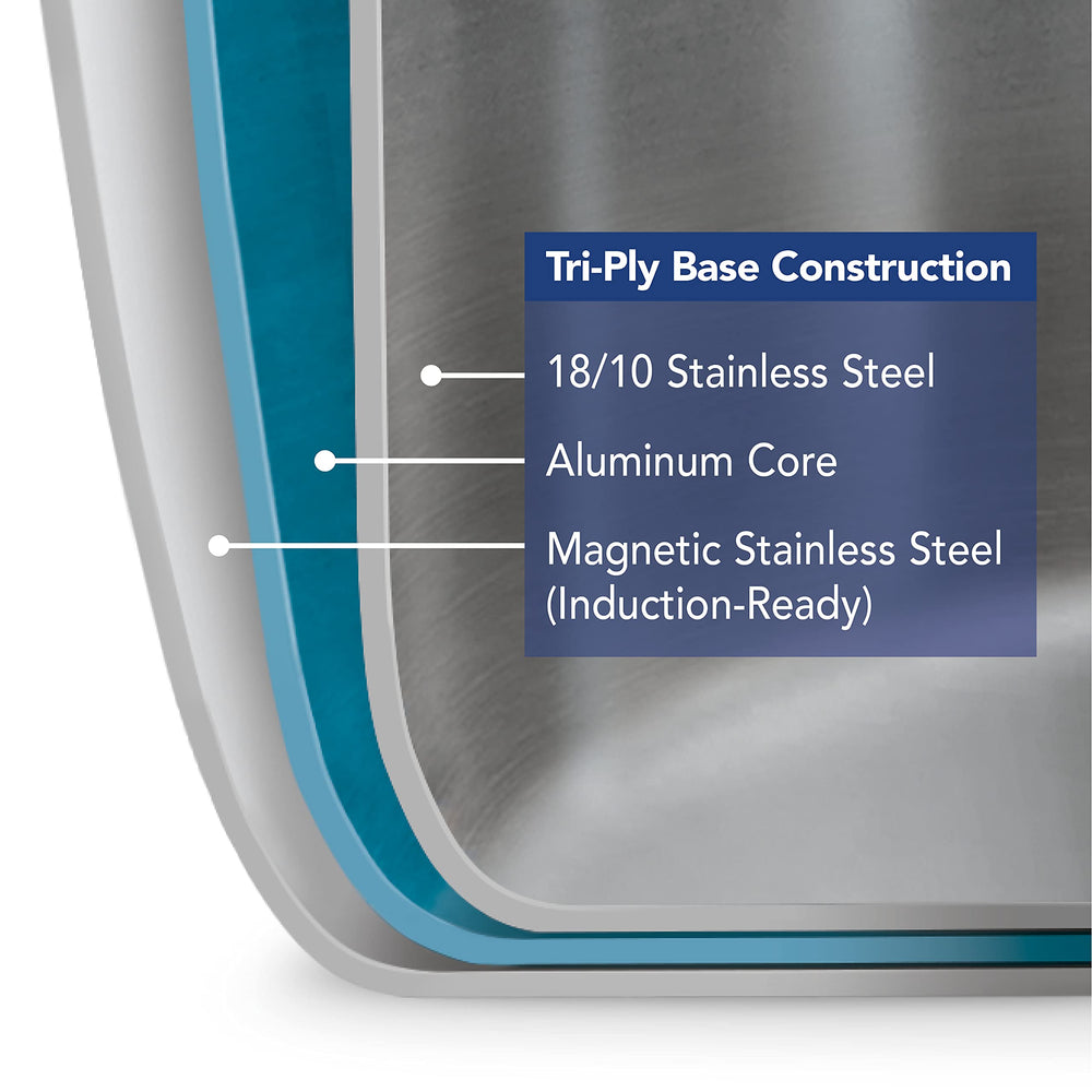 Tramontina casserole pleine de riz avec couvercle montrant cuisson vapeur uniforme