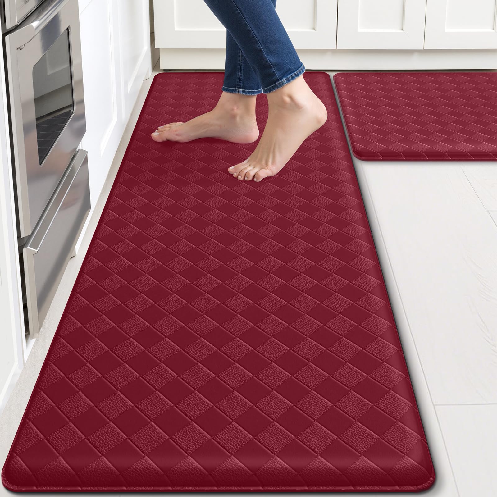 TranquilRelax tapis devant l'évier bordeaux, confort et protection