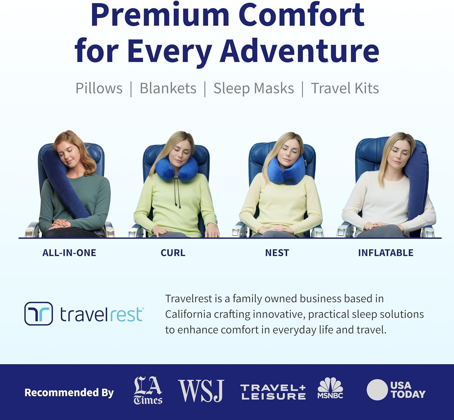 TRAVELREST bouchons d’oreilles et accessoires inclus pour voyage apaisé