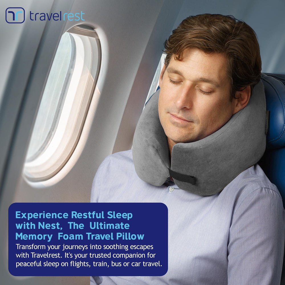 TRAVELREST oreiller en usage sur siège d'avion pour confort