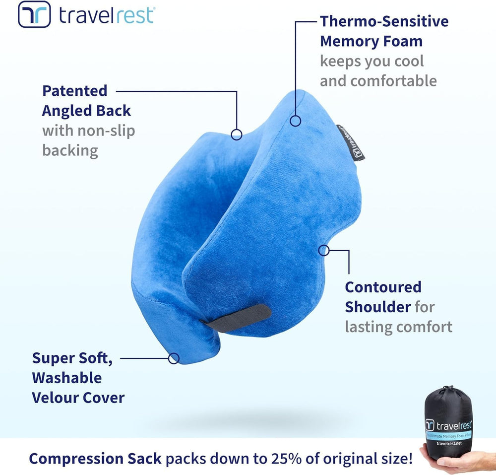 TRAVELREST personne dormant en avion utilisant le coussin pour stabilité