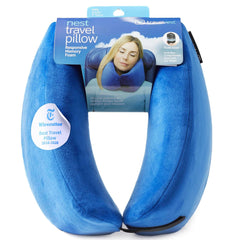 TRAVELREST vue avant du coussin bleu pour soutien confortable