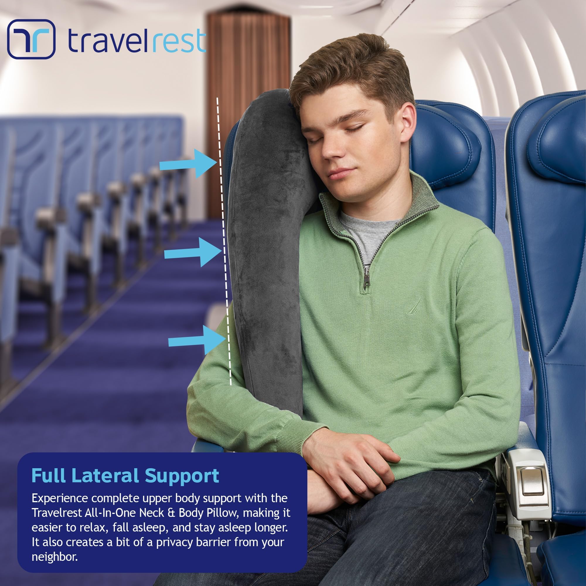TRAVELREST coussin dégonflé plié dans sac pour gain de place