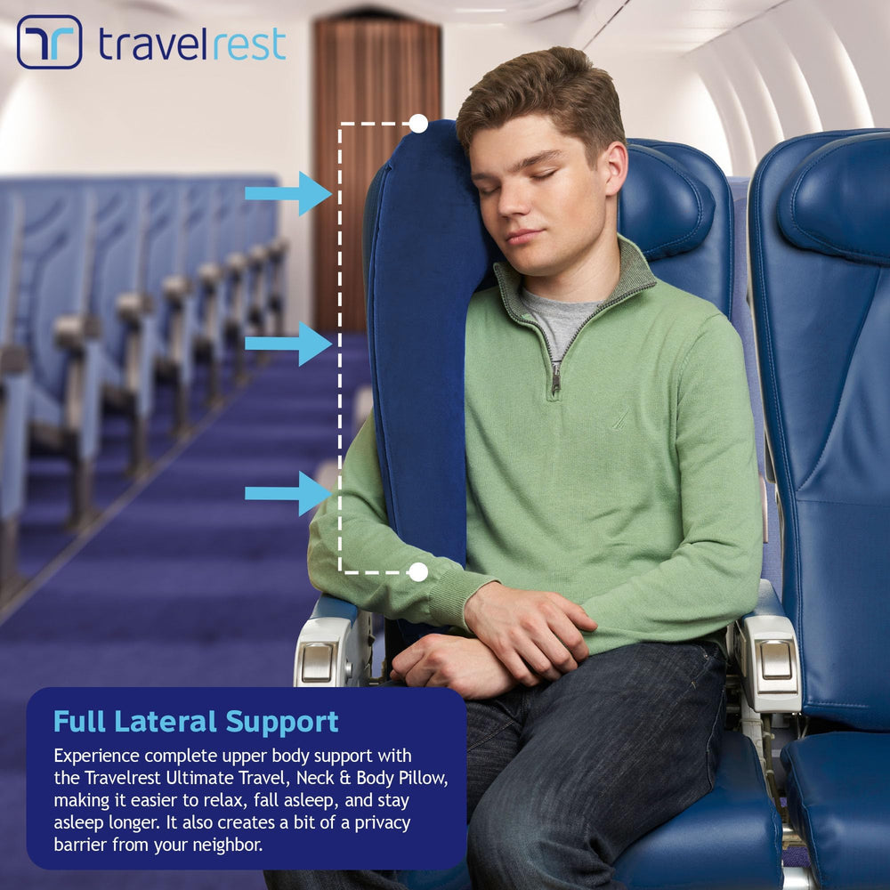 TRAVELREST coussin roulé et rangé dans une valise pour gain d'espace