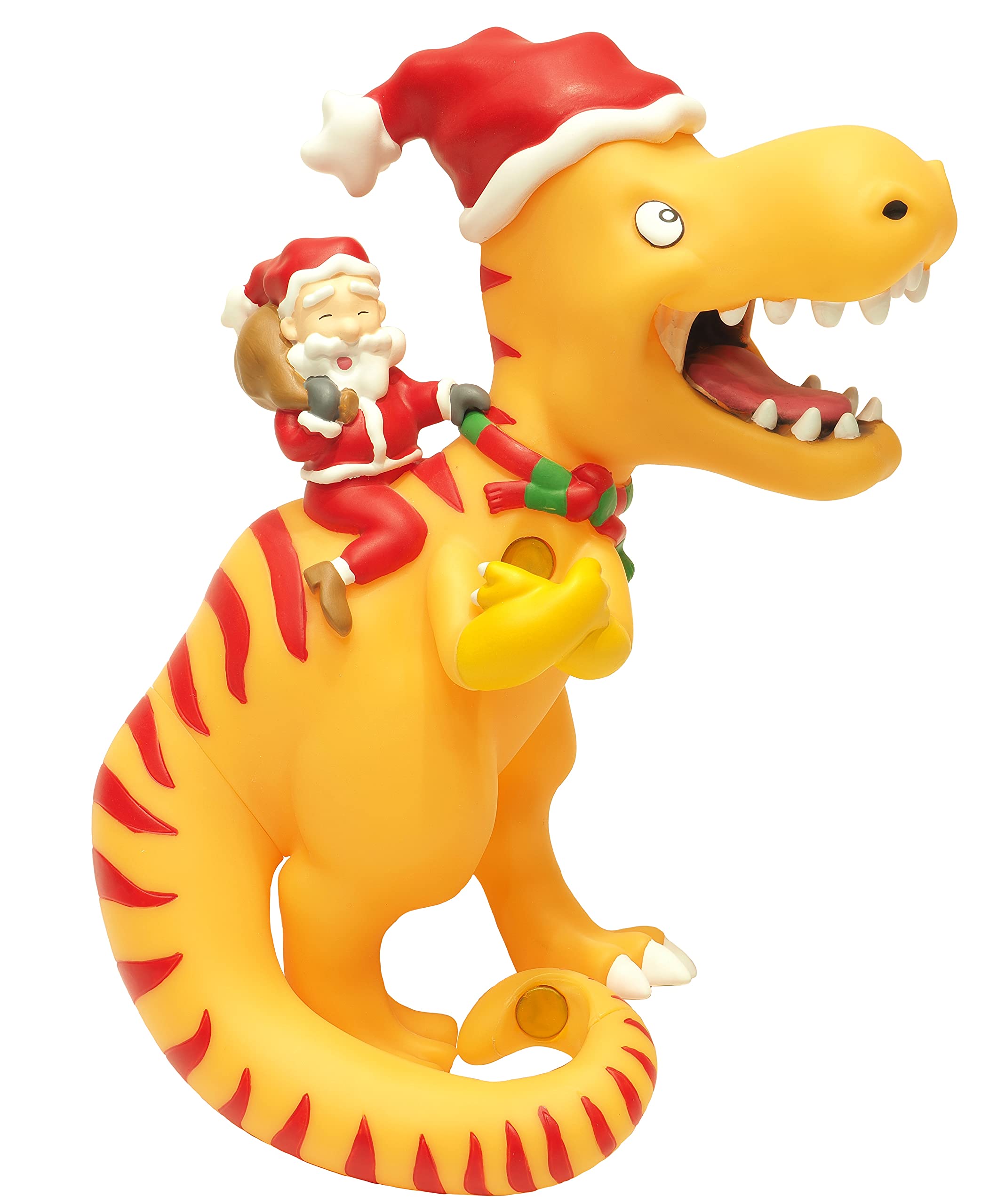 Tree Buddees profil Père Noël chevauchant T‑Rex pour décor joyeux