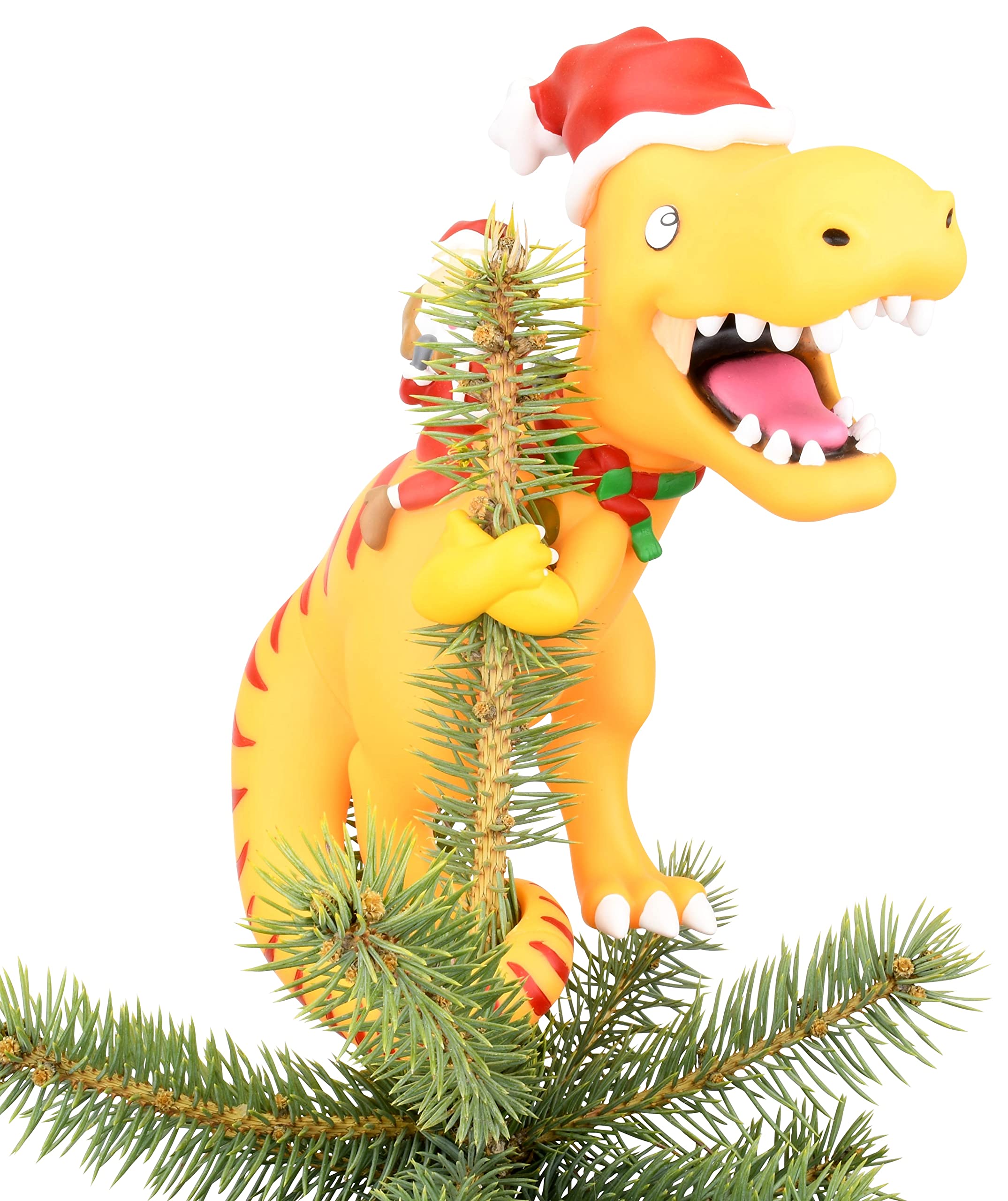 Tree Buddees détail T‑Rex bonnet et écharpe apporte charme festif