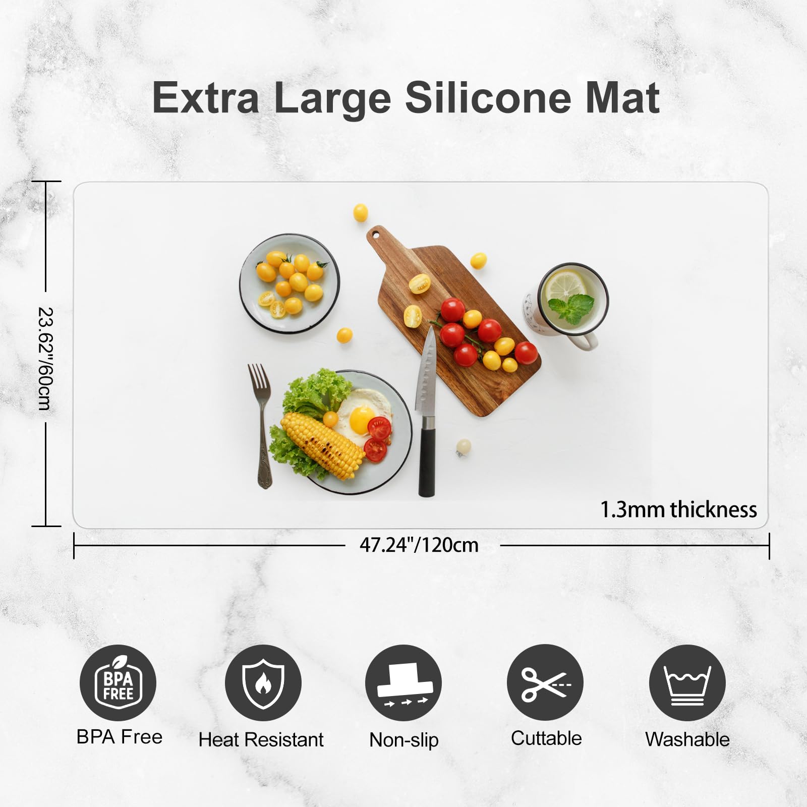 treerit gros plan texture silicone montrant surface antidérapante et facile à nettoyer