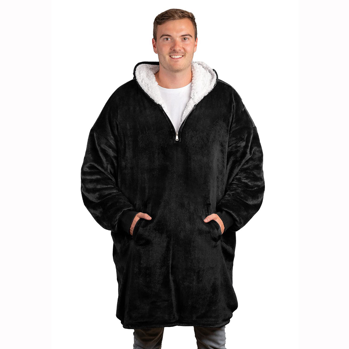 trekki vue avant du hoodie wearable blanket, look soigné et protection