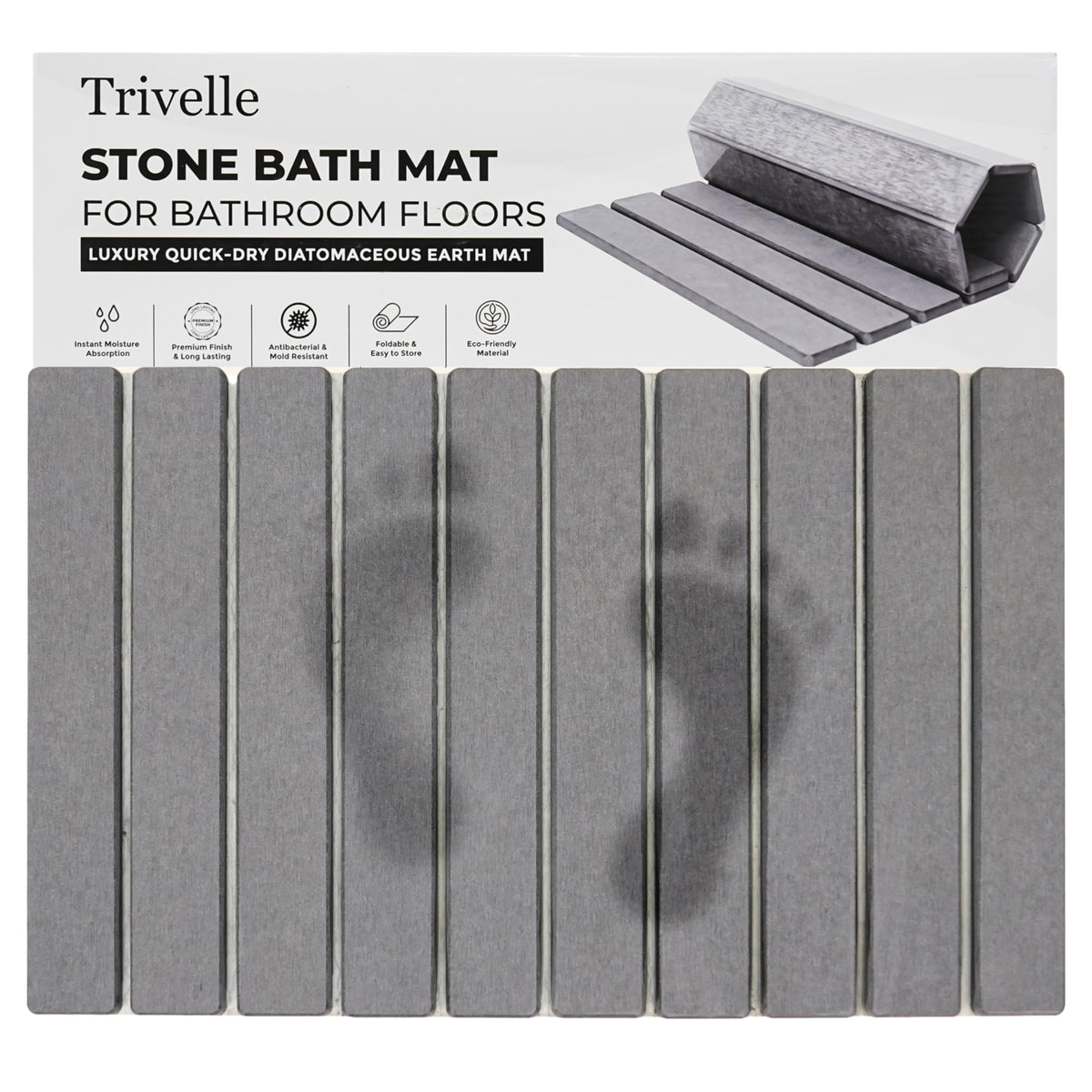 Trivelle tapis de bain vue avant montrant surface lisse et design épuré, apporte sécurité