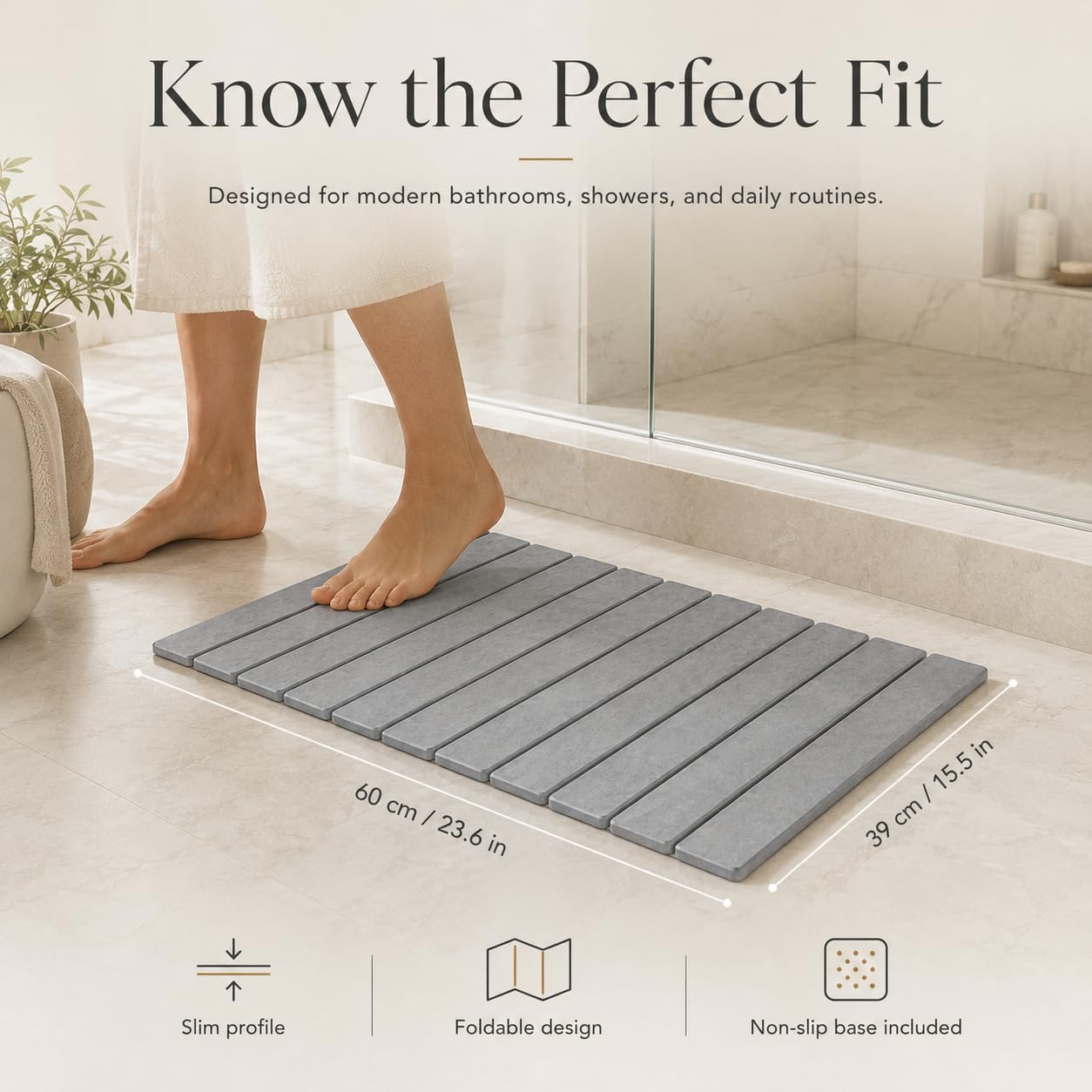 Trivelle tapis comparé à un objet du quotidien pour visualiser la taille extra large et couverture