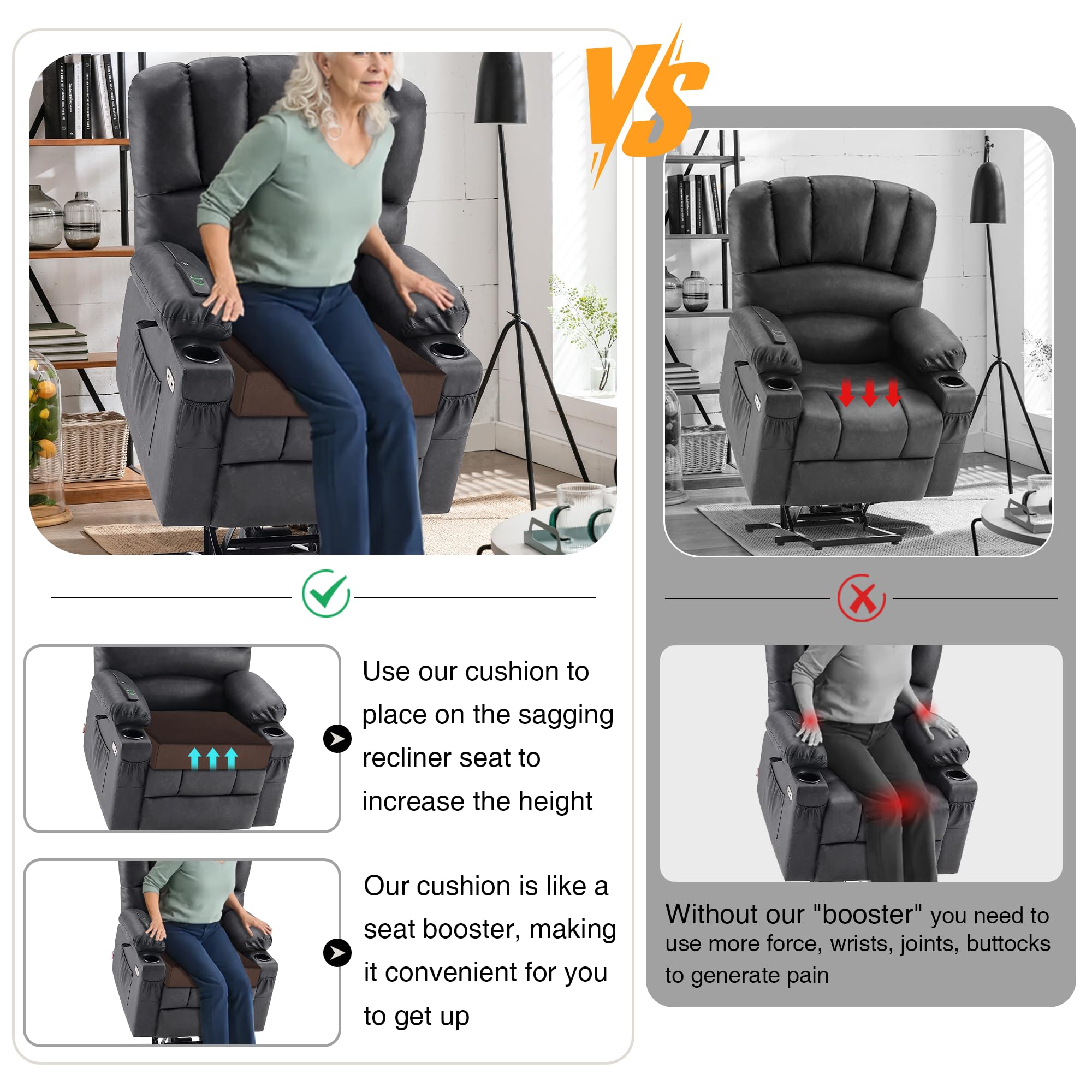 Tromlycs dessous antidérapant avec particules pour maintien stable sur le fauteuil