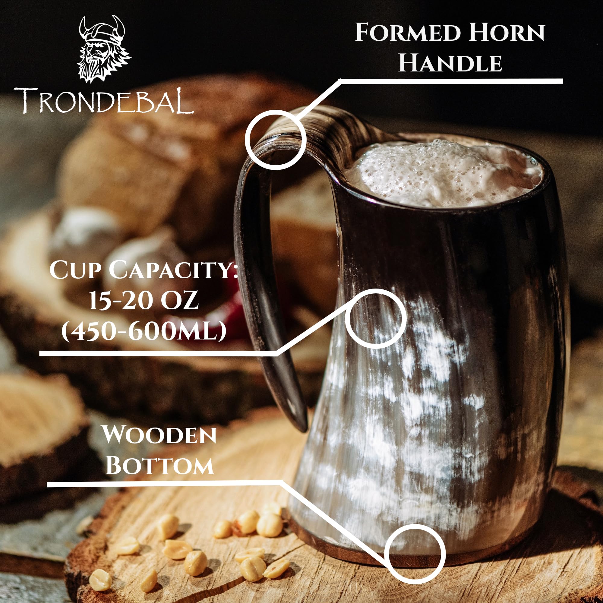 Trondebal corne en usage versant bière pour ambiance conviviale