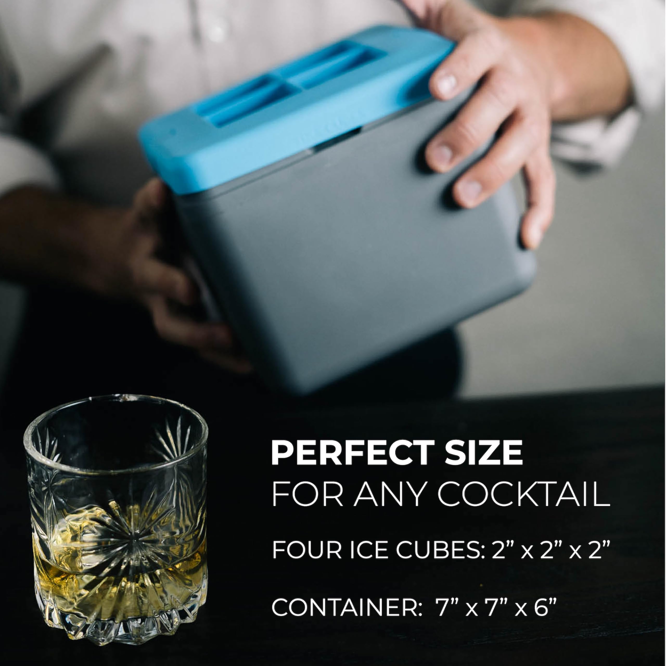 True Cubes cube dans verre à whisky pour présentation élégante