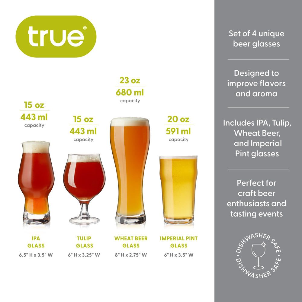 True profil du verre IPA soulignant embouchure pour arômes houblonnés éclatants