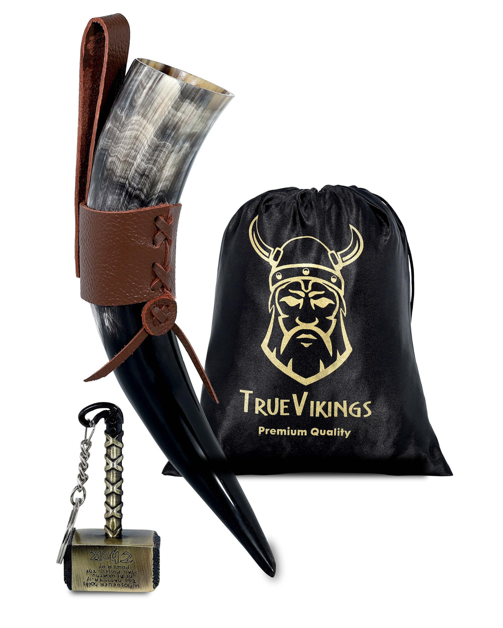 True Viking corne face avant montrant le poli naturel et l'élégance