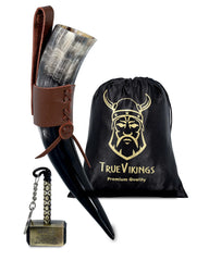 True Viking corne face avant montrant le poli naturel et l'élégance
