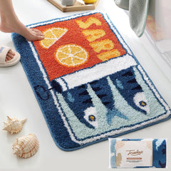 TRUEDAYS tapis sardine vue frontale motif rétro et accueil joyeux