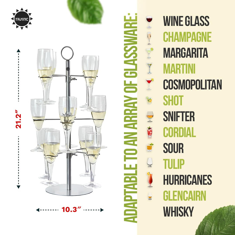 Trustic détail des supports pour verres, maintien sécurisé des coupes