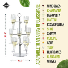 Trustic détail des supports pour verres, maintien sécurisé des coupes