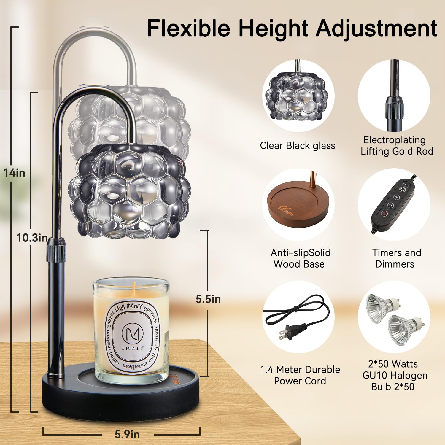 TSJ Home vue intérieure des deux ampoules fournissant chaleur uniforme