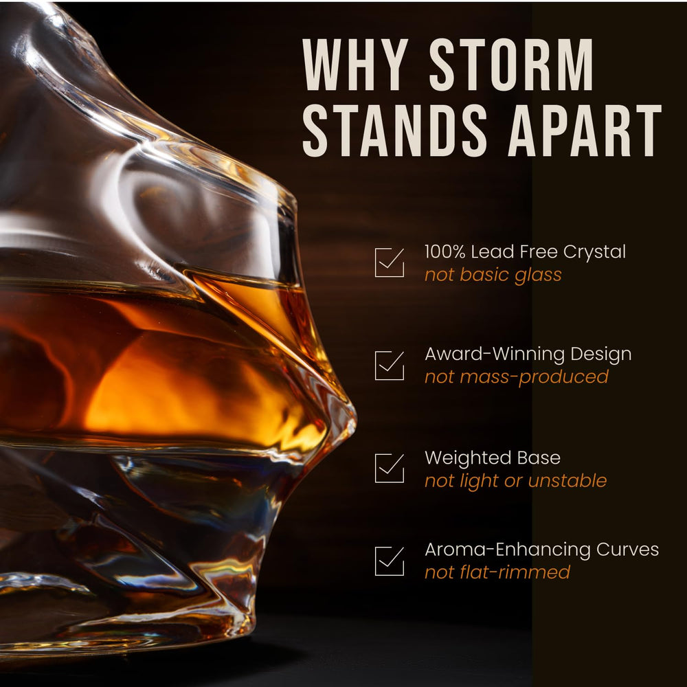 TsukiGlass Storm avec whisky montrant couleurs vives et clarté cristalline