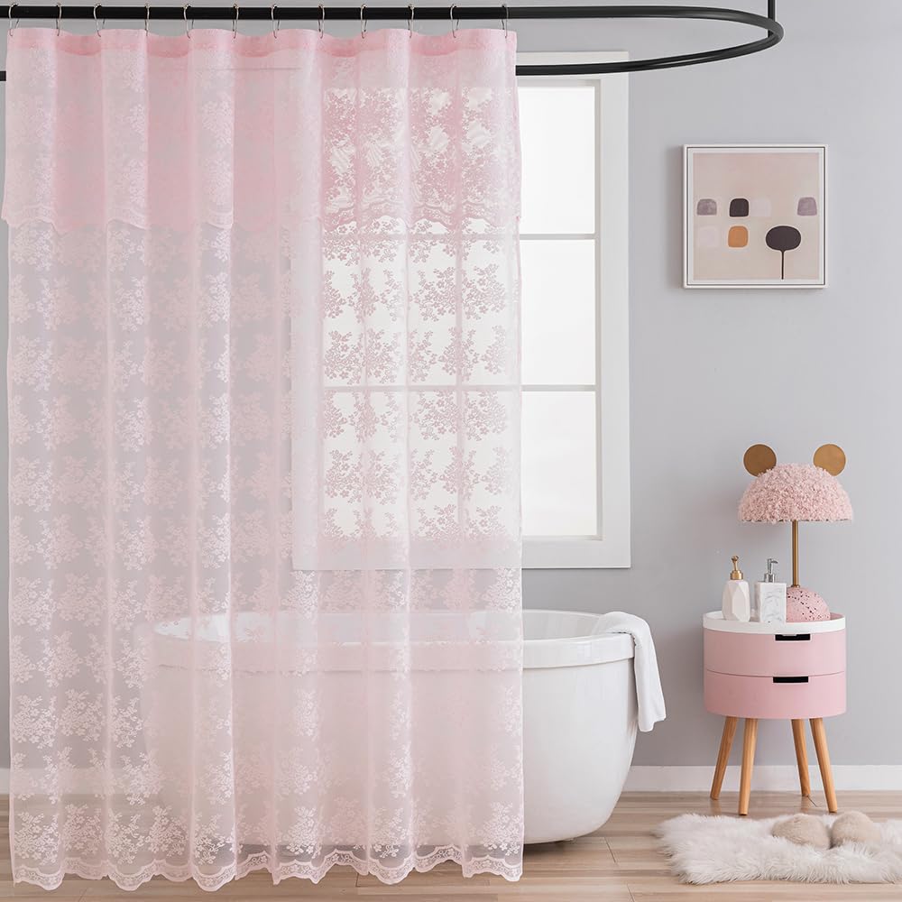 TUDECO rideau de douche face entière apportant charme romantique