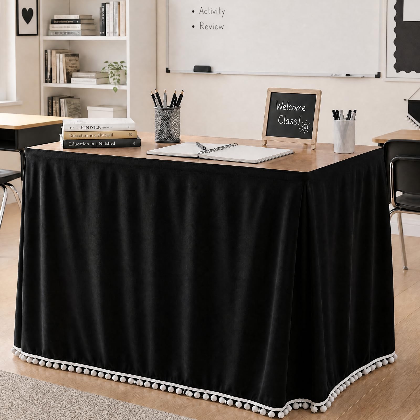 Tudomro jupe de bureau face avant habille table et cache désordre