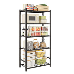 Tujurich vue avant étagère 5 niveaux montrant capacité de rangement