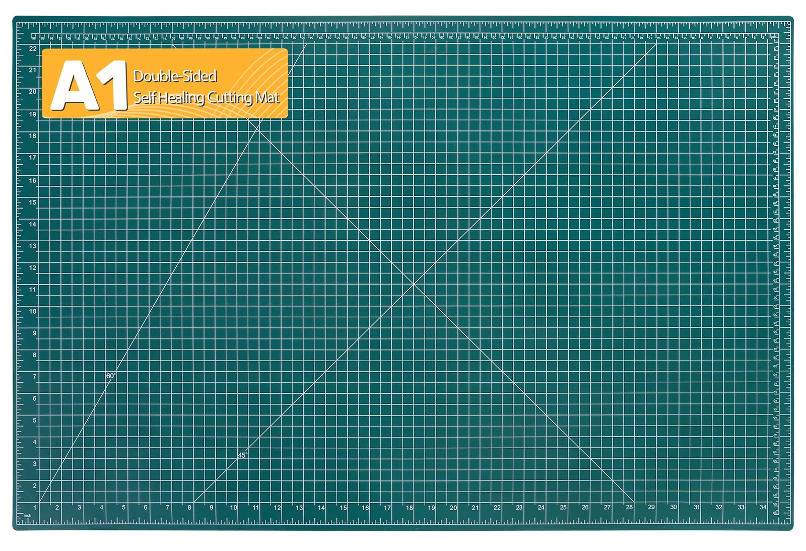 Tujurich vue avant du grand tapis 35x23 protégeant la table et offrant espace de coupe