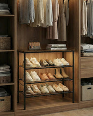 Tujurich étagère d'entrée remplie de chaussures, espace dégagé