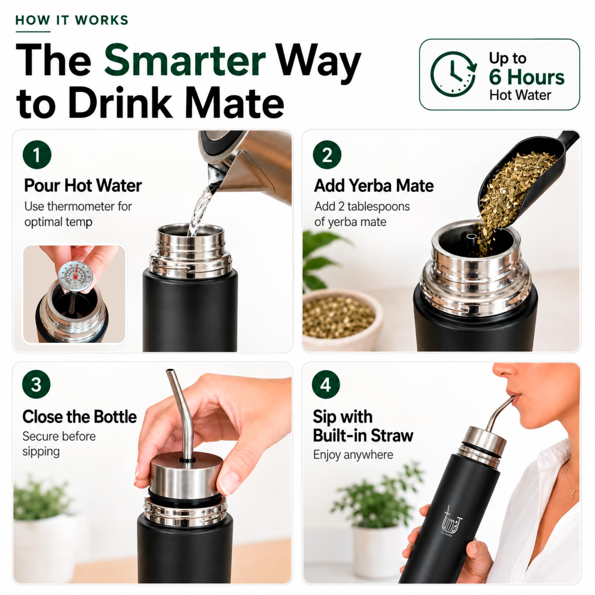 TUMA TU MATE en usage au bureau, maintien chaud et confort pendant le travail