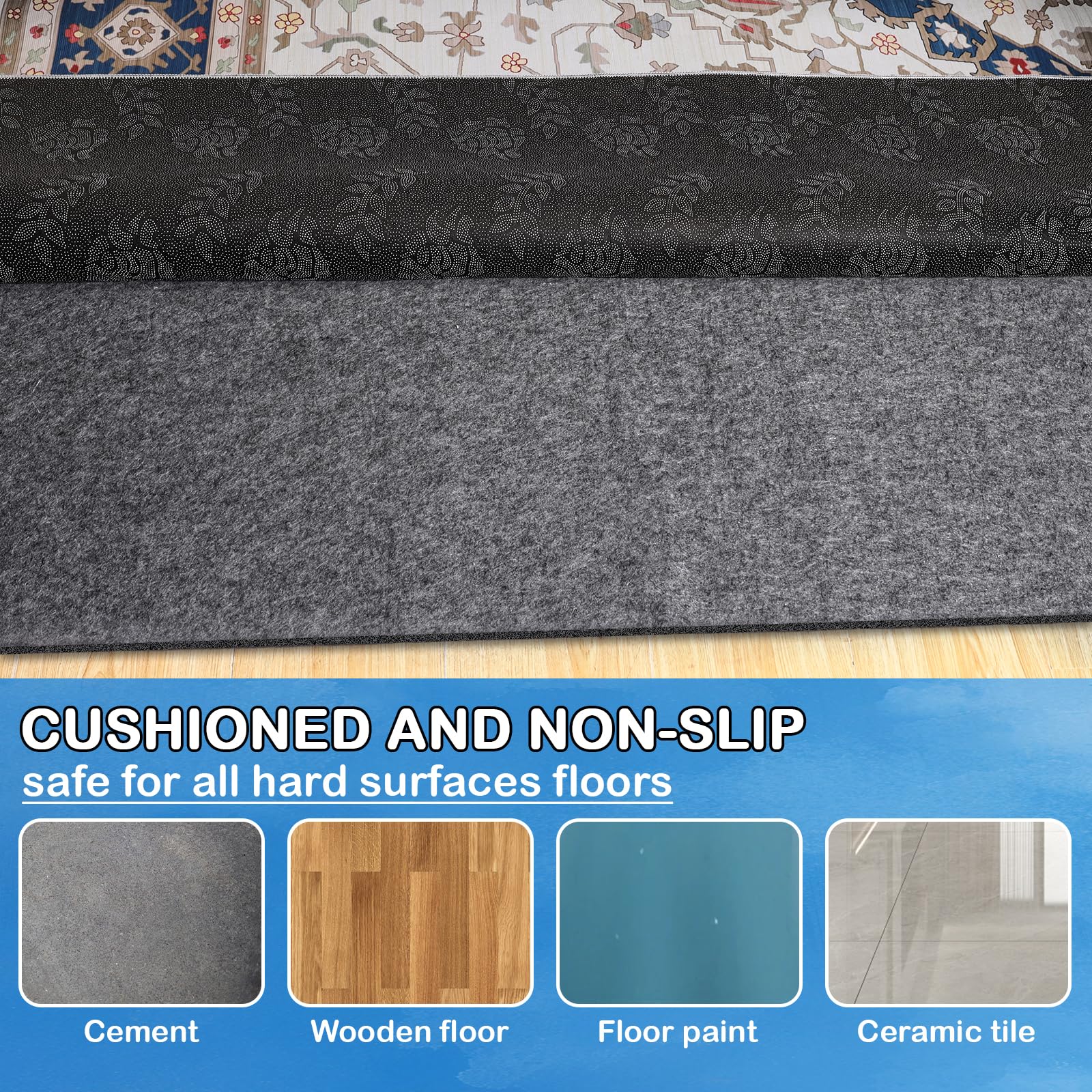 TUOTPE sous-tapis enroulé pour rangement compact et transport pratique