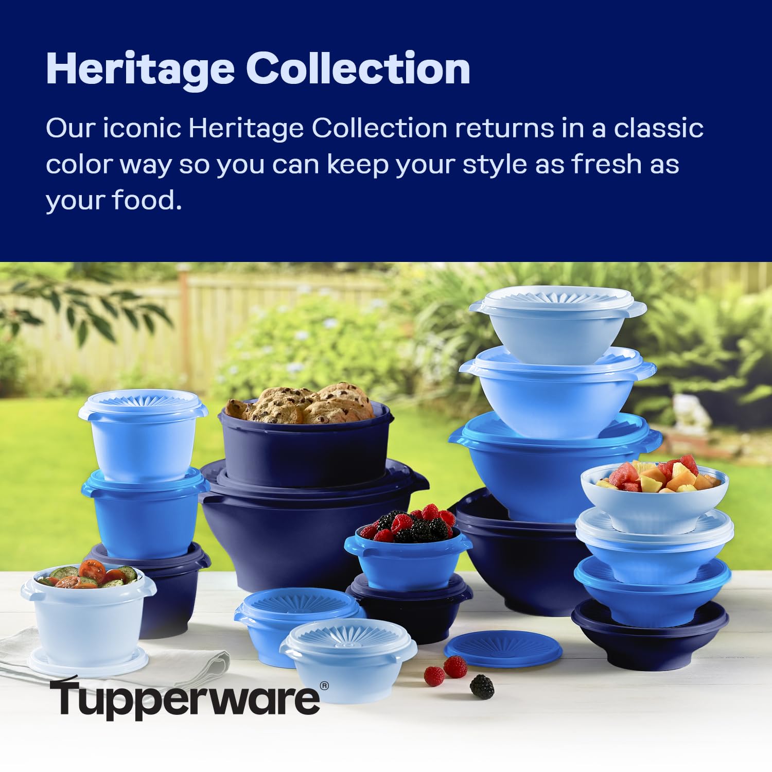 Tupperware couvercles sunburst vue rapprochée montrant mécanisme de scellage fiable