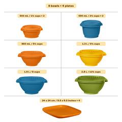 Tupperware boîtes emboîtées démontrant gain de place et rangement optimisé