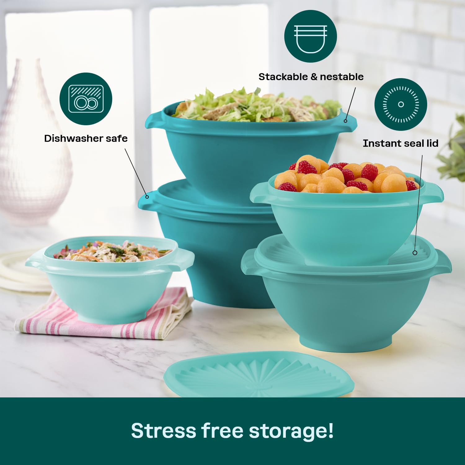 Tupperware Heritage boîte utilisée en pique-nique, transport sûr et esthétique