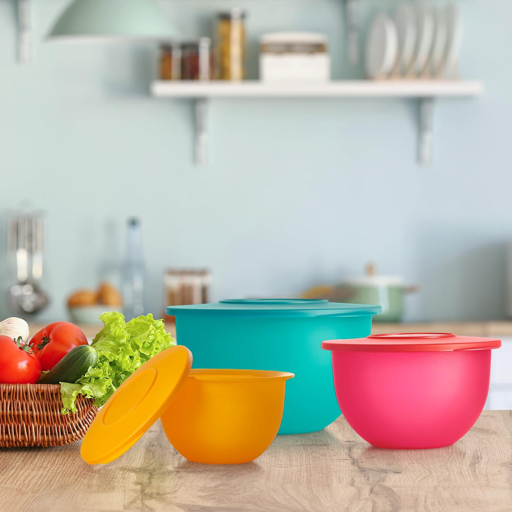 Tupperware comparaison tailles affichant capacité et dimensions