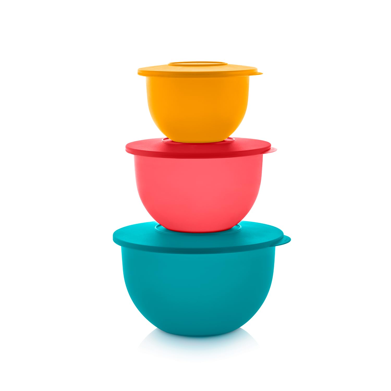 Tupperware vue avant ensemble 3 bols colorés pour service élégant