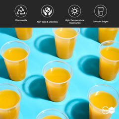 Turbo Bee profil du gobelet 7oz montrant la transparence et rigidité
