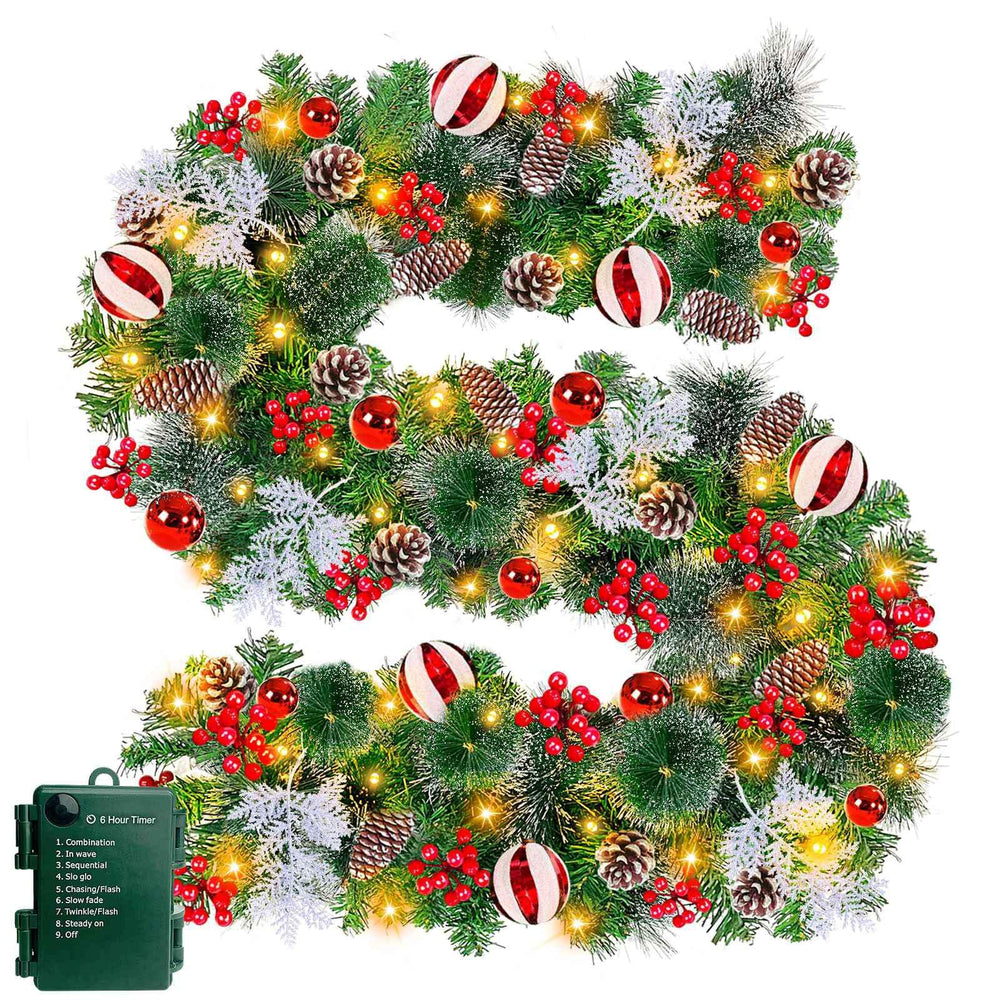 TURNMEON guirlande décorant un manteau de cheminée offrant un rendu soigné et festif