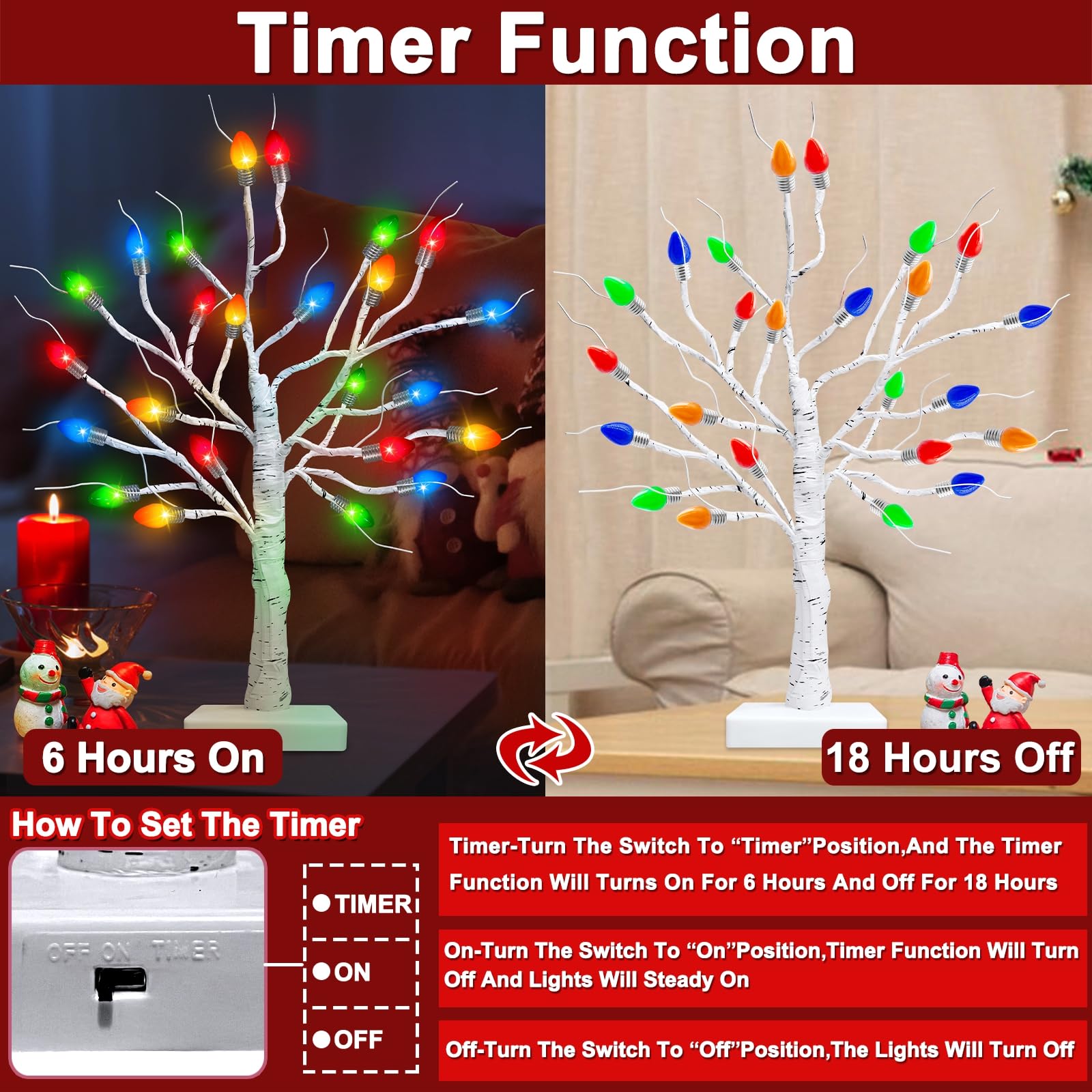 TURNMEON lumières multicolores allumées, ambiance chaleureuse