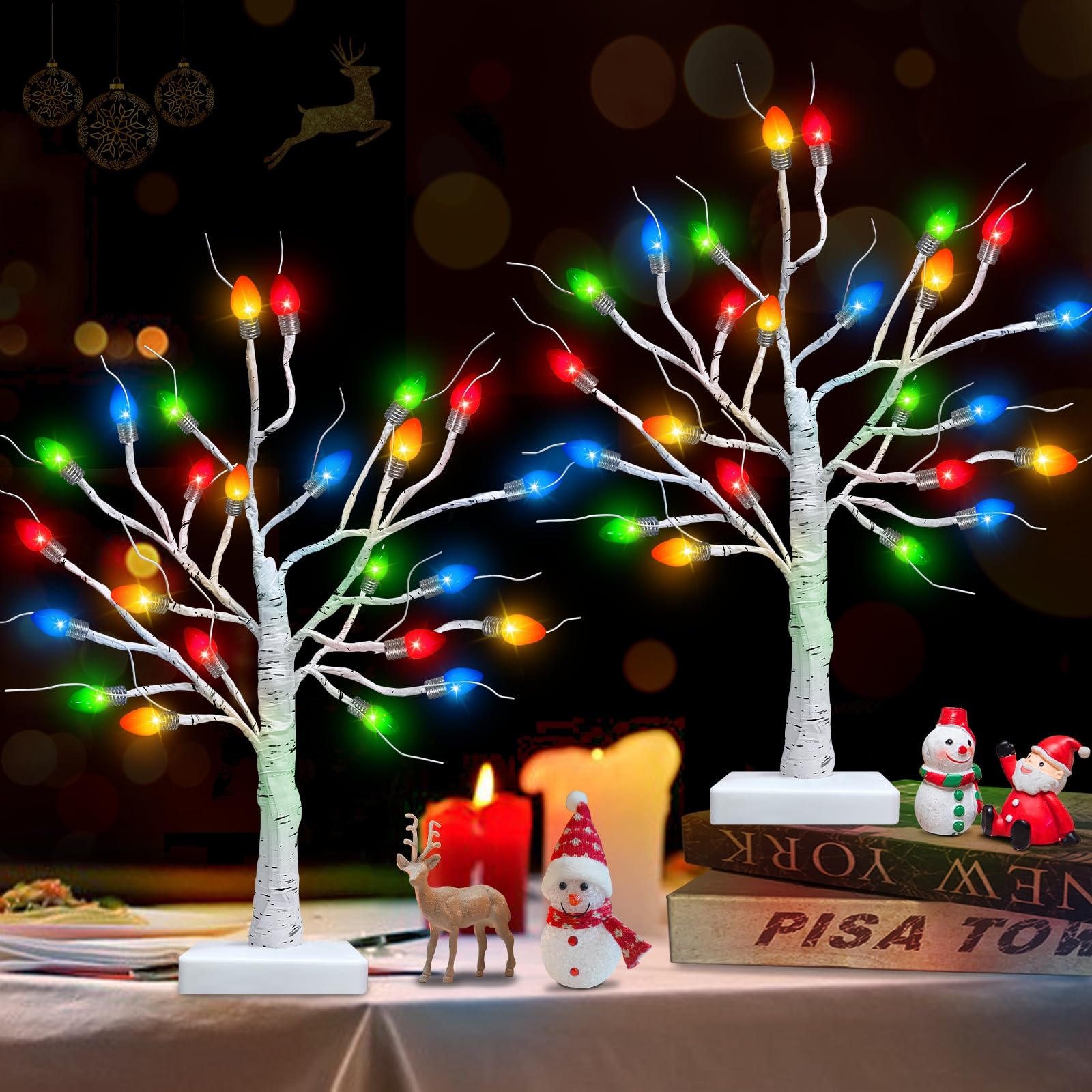 TURNMEON sapin de table face, décor festif compact et stable