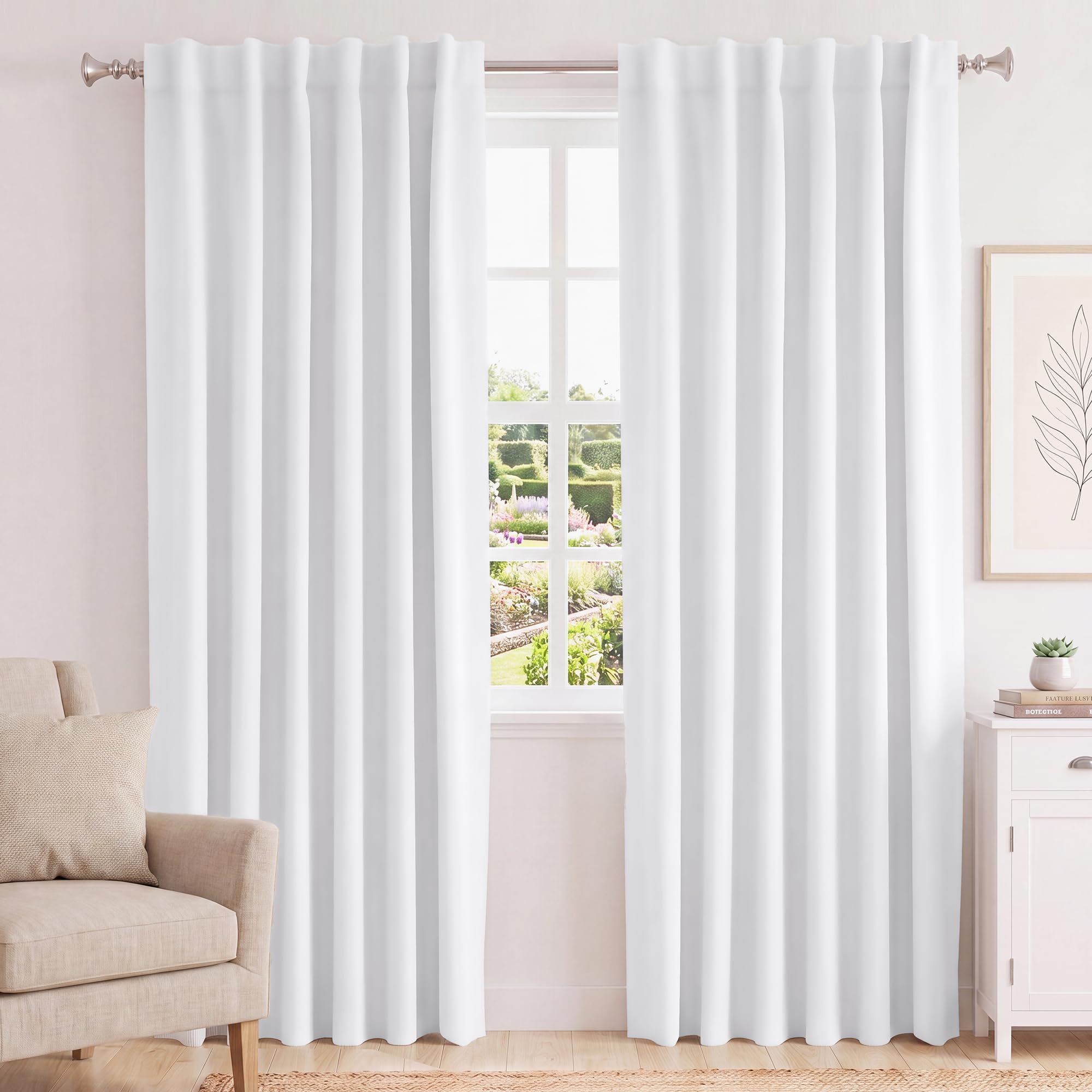 Turquoize vue de face du panneau blanc montrant le tombé élégant