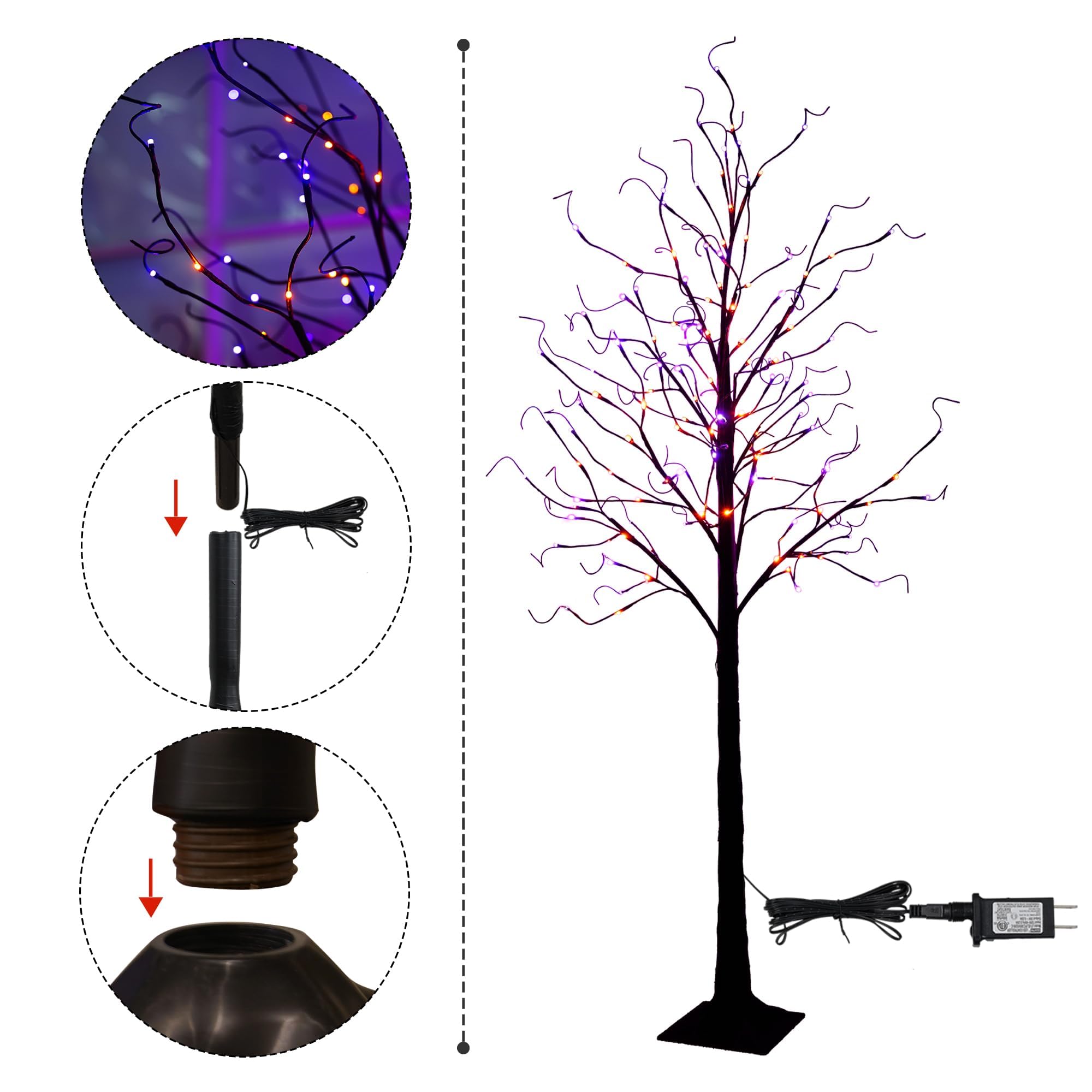 TW SHINE branches flexibles permettant modeler forme et accrocher ornements