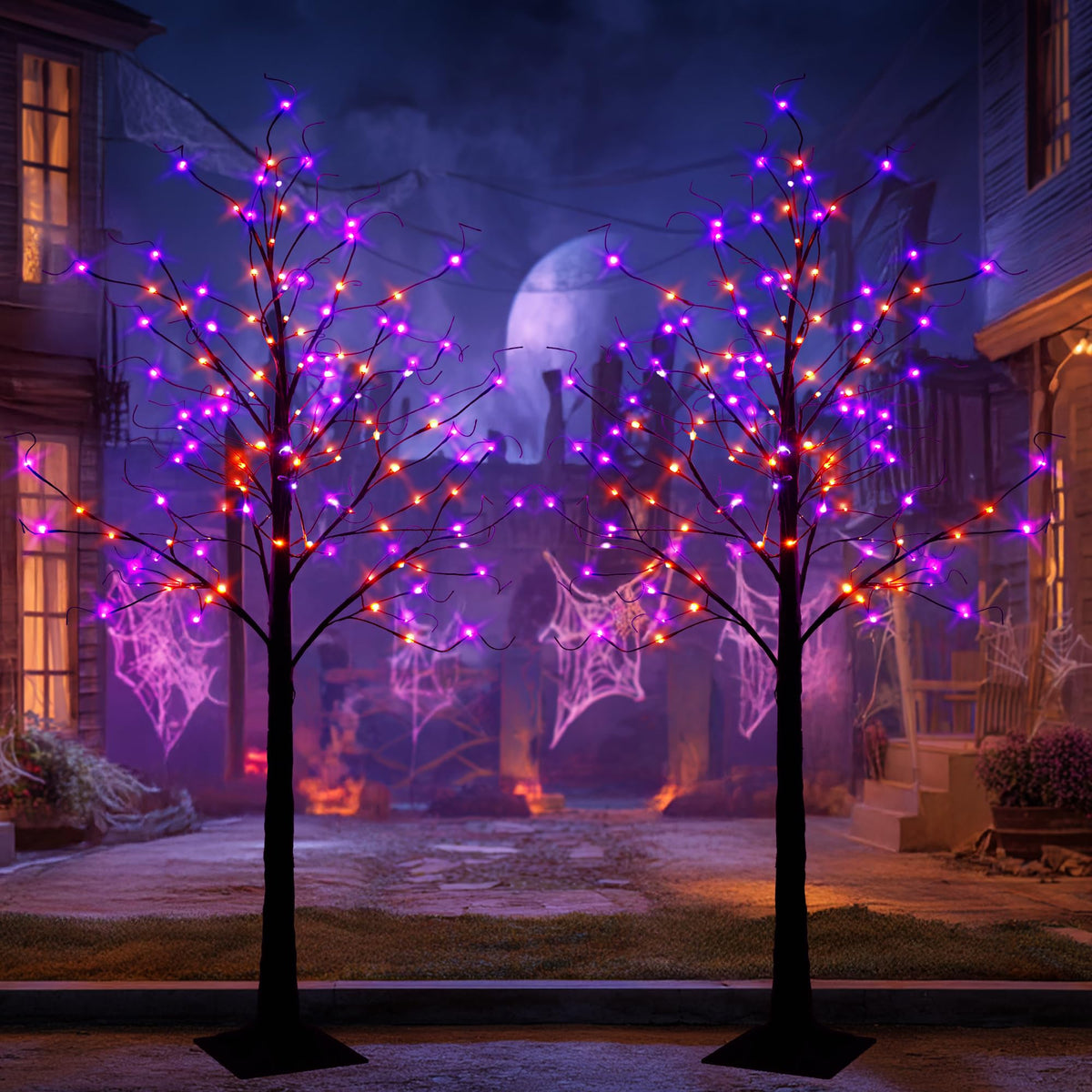 TW SHINE arbre noir 6 ft face entière apporte une décoration imposante