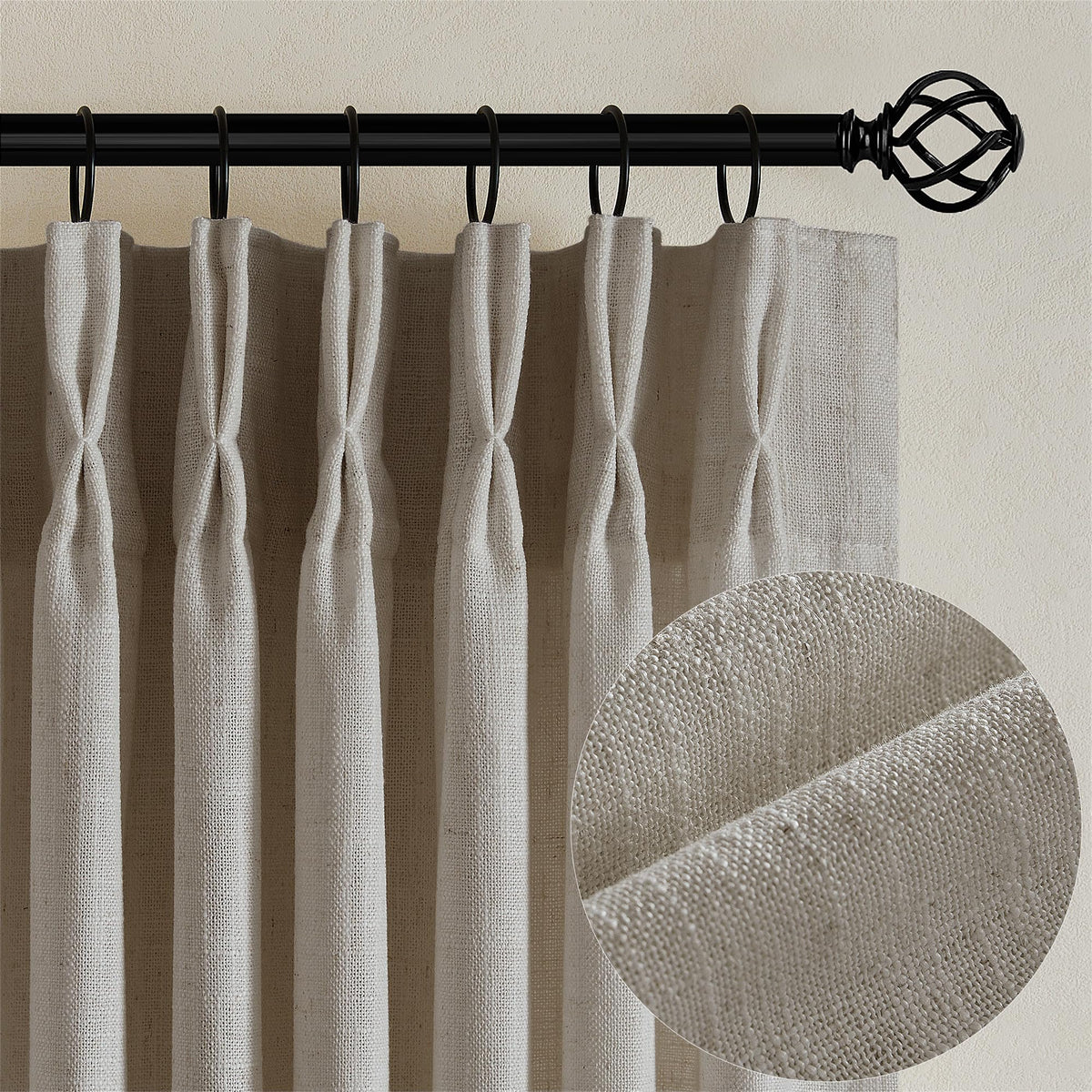 TWODRAPES rideau face plis pincés élégant et structuré pour un rendu sophistiqué